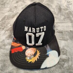 Naruto Snapback Hat Mens OSFM Black Good Shippuden 07 Anime Graphic Brim Hat